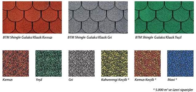 BTM Shingle Renkleri ve BTM Shingle Modelleri - BTM Shingle Fiyatları