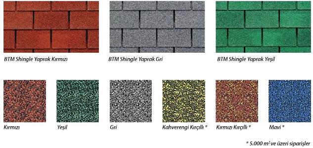 BTM Shingle Renkleri ve BTM Shingle Modelleri - BTM Shingle Fiyatları